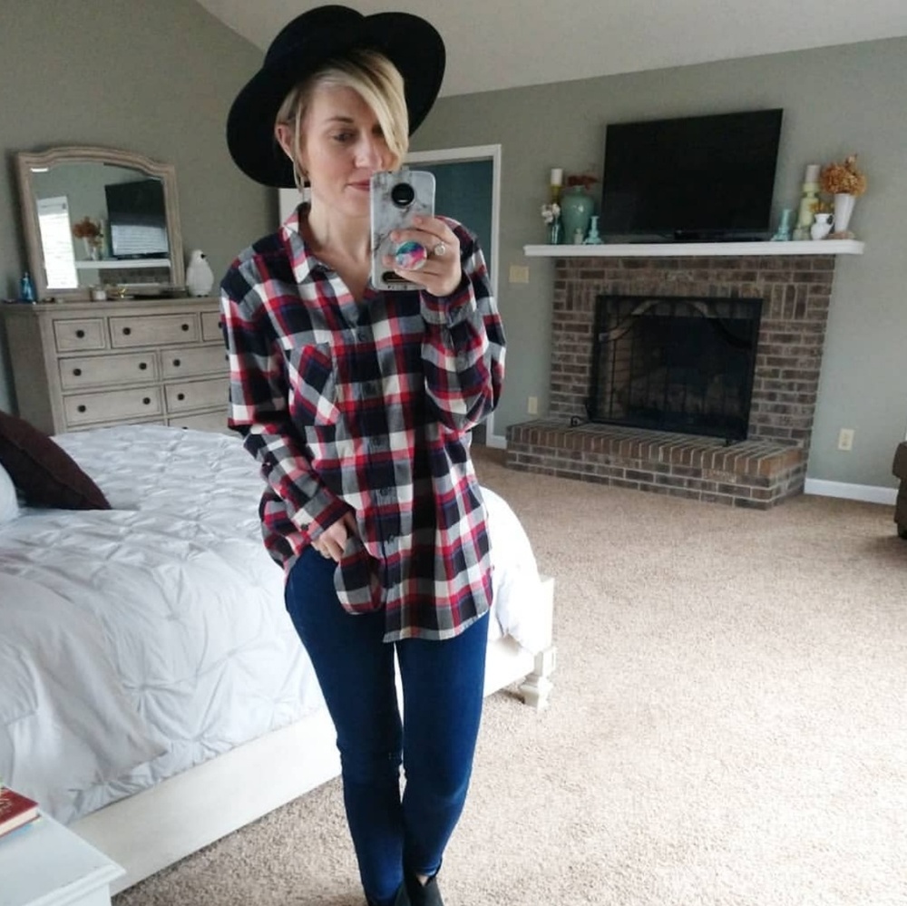 Eddie Bauer plaid button down